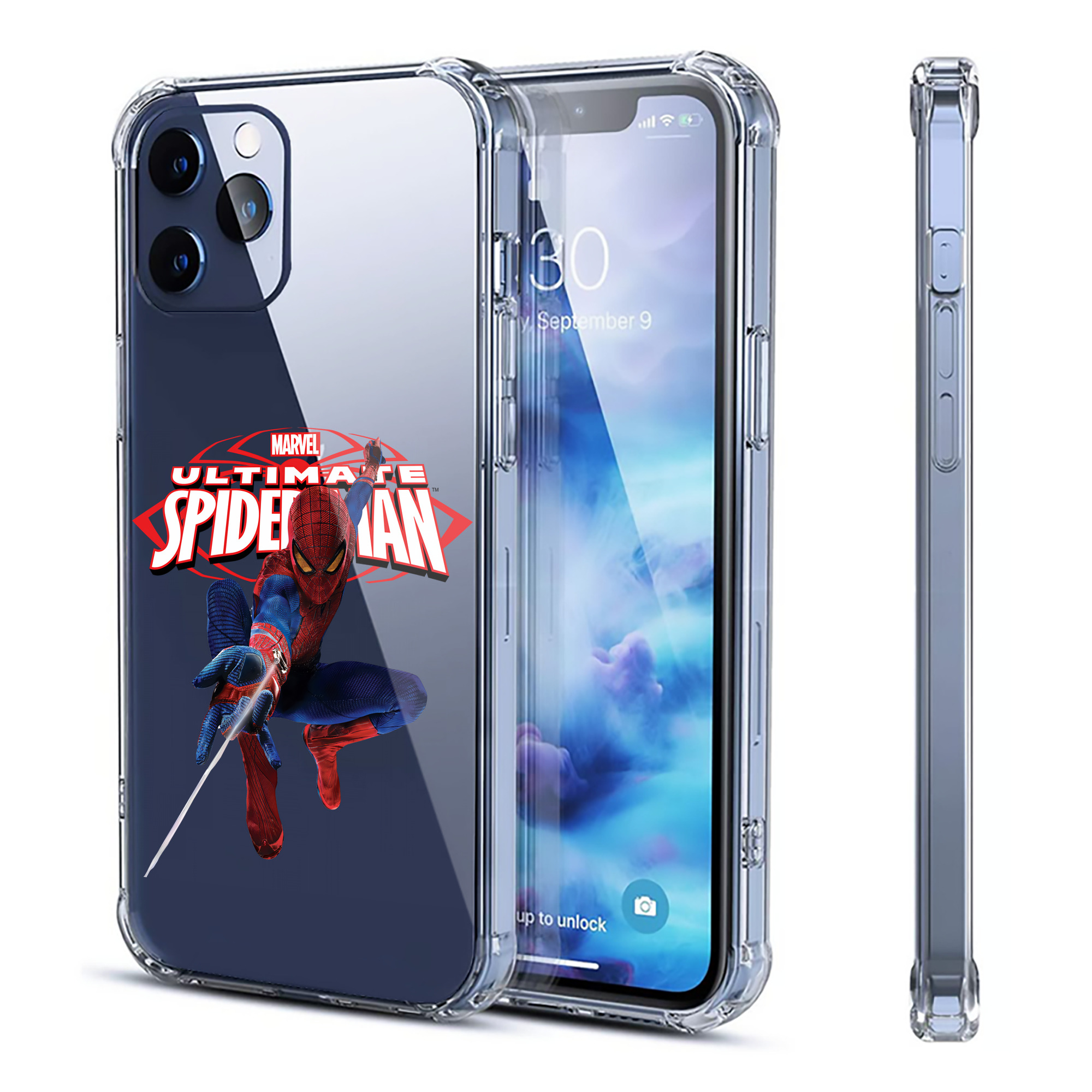 （画像用） Spider Man スパイダーマン 【iPhone 12シリーズ対応】透明スマホケース（クリアソフトケース）